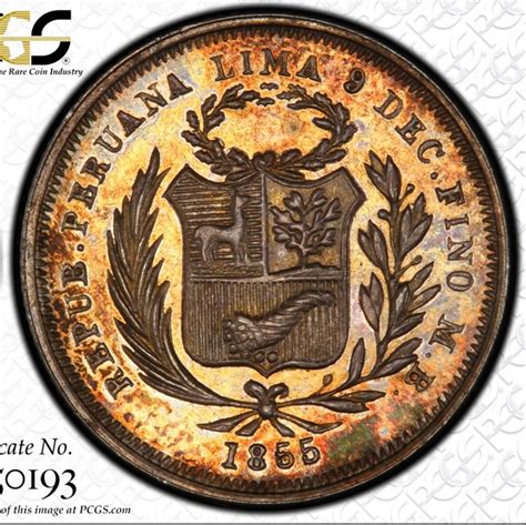 1855 10 Centimos Coin Details - Dineros of Peru and their Antecedents