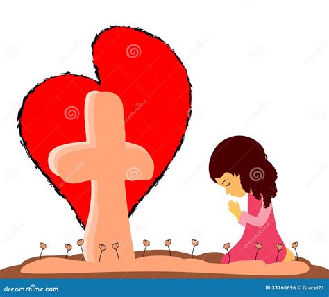 Woman Kneeling In Prayer Clipart