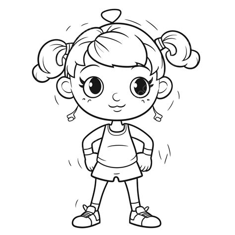 Cartoon Girl Coloring Pages Coloring Pages For Kids Outline Sketch ...