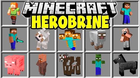 Minecraft HEROBRINE MOD | SUMMON HEROBRINE AND TRY TO SURVIVE!! - YouTube