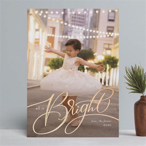 "All is Bright" - Customizable Foil-pressed Holiday Cards in White by Erin German. | Holiday ...