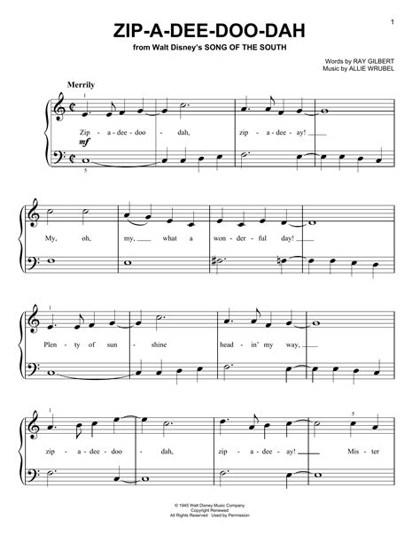 Zip-A-Dee-Doo-Dah | Sheet Music Direct