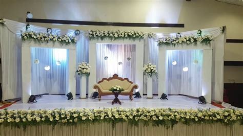 Wedding decoration in Trivandrum | Reception Wedding Stage Decoration in Sri Mulam Club - YouTube