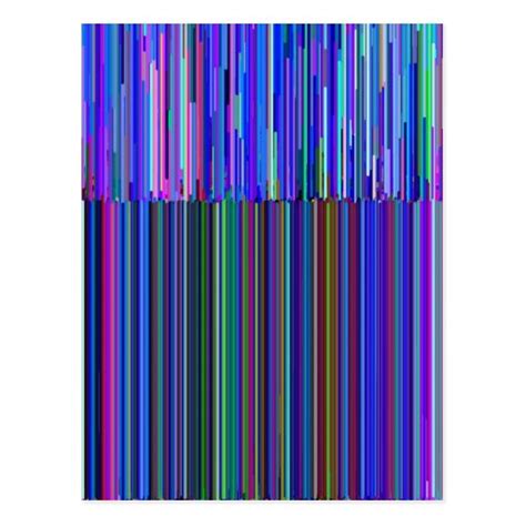 Colorful "barcode" , made from blue stripes postcard | Zazzle