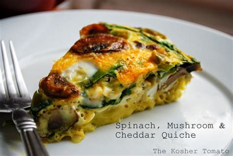 (Crustless) Spinach, Mushroom & Cheddar Quiche