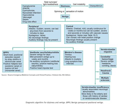 Vertigo Algorithm and Differential Diagnosis - Manual of Medicine