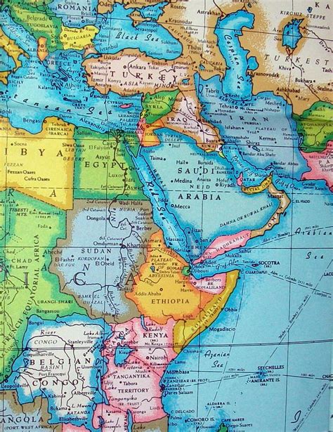 Middle East, SW Asia and NE Africa c1955 | Map by Rand McNal… | Flickr