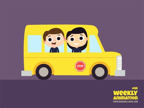 Dribbble - week88_school_bus.gif by Maria Keller