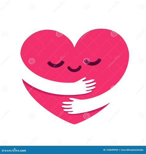 Love yourself heart hug stock vector. Illustration of idea - 162849969