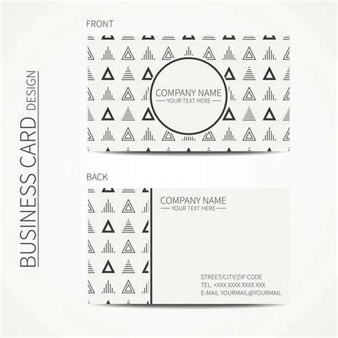 Vector simple business card design. Delta, trigon. Template. Black and white. Business card for ...