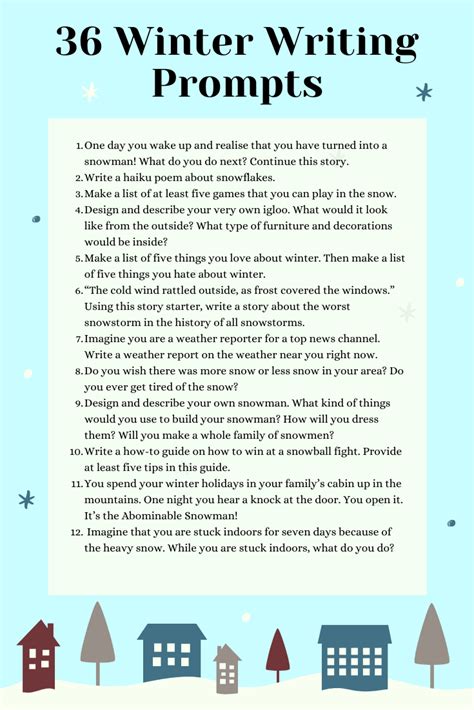 36 Winter Writing Prompts For Kids | Imagine Forest