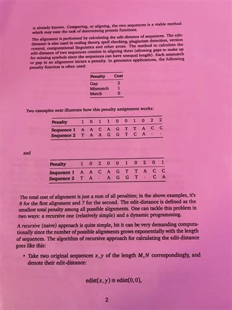 Solved Dna sequence alignmentProblem is to find DNA sequence | Chegg.com