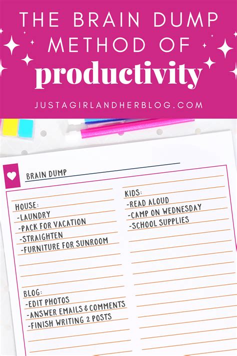 The Brain Dump Method of Productivity (and a FREE Printable!) | Brain dump, Home organisation ...