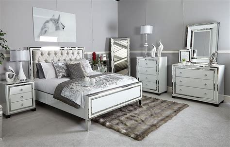 Madison White Glass 7 Drawer Mirrored Dressing Table | Picture Perfect ...