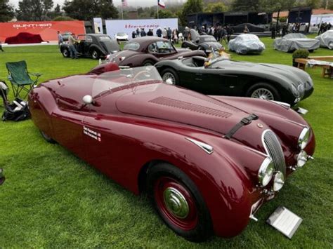 Jaguar XK120 Competition featured in 75 Years of Jaguar at Le Mans display at The Quail ...