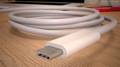 3D Model Apple Thunderbolt 4 Pro Cable White - TurboSquid 1912695