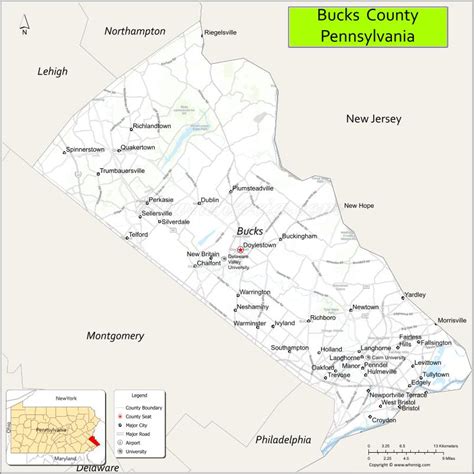 Map of Bucks County, Pennsylvania - Where is Located, Cities ...