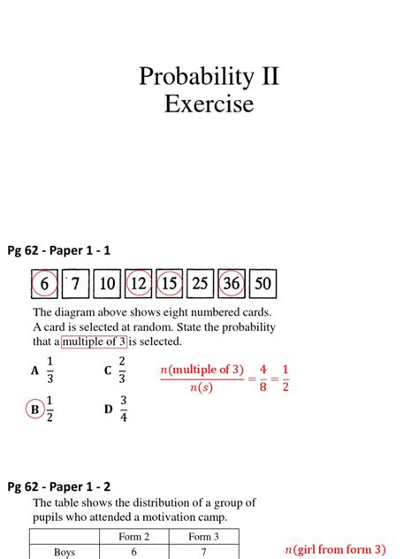 Probability II Exercise | PDF | Mathematical Objects | Teaching Mathematics