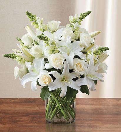 White Sympathy Floral Vase Fresh Flower Arrangement in Uvalde, TX - THE FLOWER PATCH