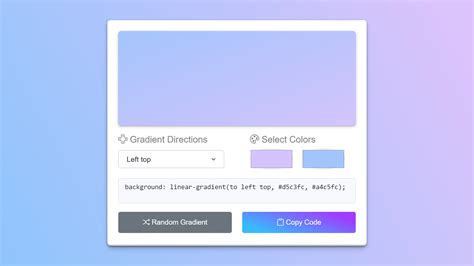 JavaScript Linear Gradient Colors Generator - ByteWebster