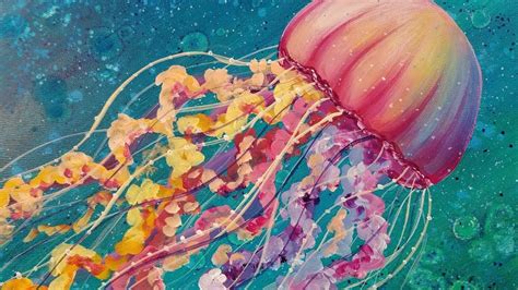 Jellyfish Acrylic Painting Tutorial Ocean Sea Life LIVE Beginner Lesson - YouTube