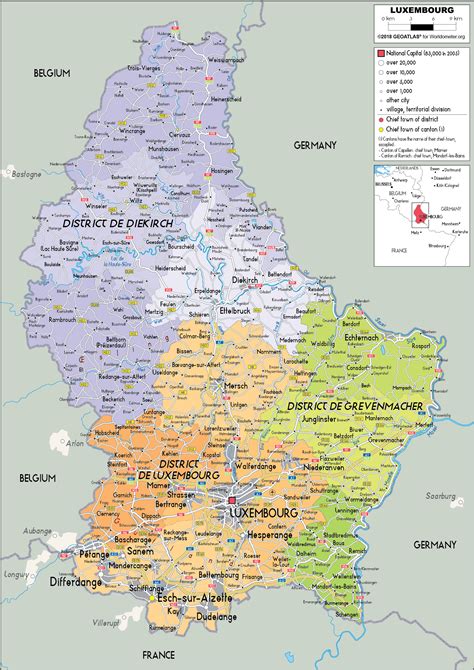 Large size Political Map of Luxembourg - Worldometer