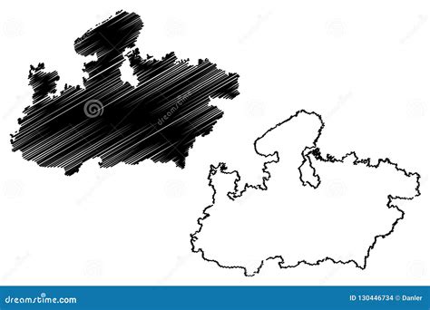 Madhya Pradesh map vector stock vector. Illustration of asia - 130446734