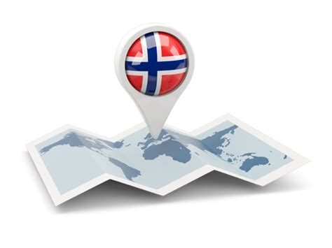 Round pin with map. Illustration of flag of Svalbard and Jan Mayen