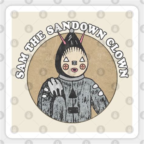 Sam The Sandown Clown -- Hauntology/Cryptid Fan - Sandown Clown - Sticker | TeePublic