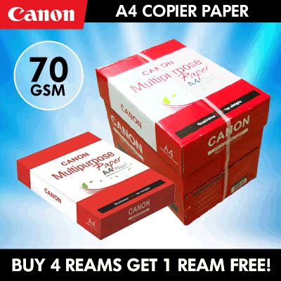 Qoo10 - ★ CANON★ A4 80gsm/70gsm Canon Copier Paper -Buy 4 Reams Get 1 ...