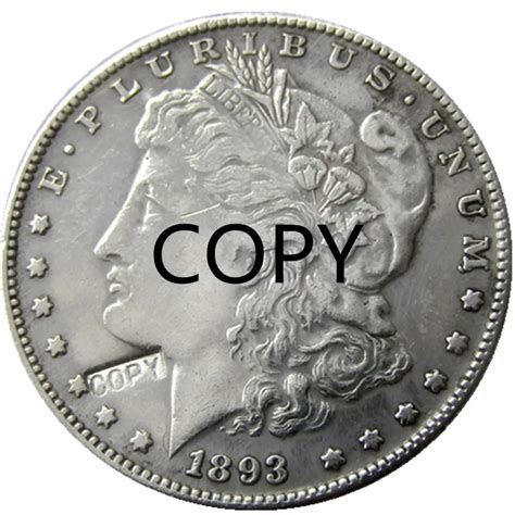 1893 CC Morgan Dollar Silver Plated Copy Coin-in Non-currency Coins from Home & Garden on ...