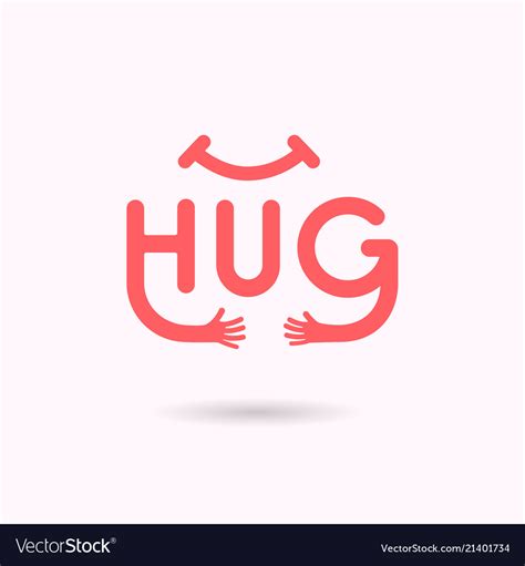 Hug typographical and hand iconembrace or Vector Image