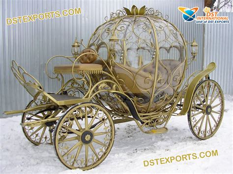 Glass Covered Golden Cinderella Carriage - DST International