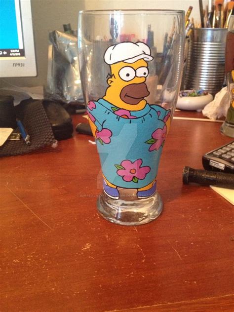 Hand Painted Simpsons Glass: Mumu Homer by SurrealNightmares666 on ...