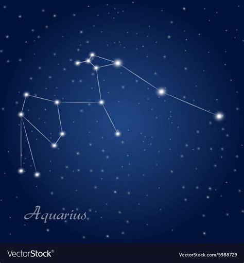 Aquarius constellation zodiac sign at starry night sky. Download a Free ...