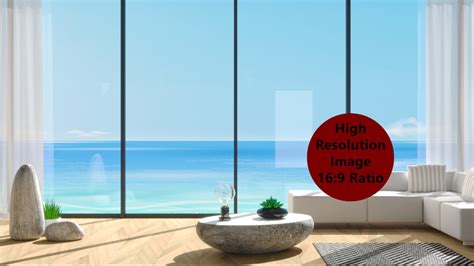 Wide Window Zoom Backgrounds, Panoramic Beach View Background, Virtual ...