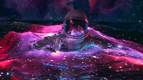 Man Floating In Space Wallpaper