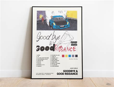 Juice Wrld - Goodbye & Good Riddance Album Cover Poster (Anniversary ...