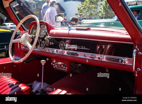 Mercedes -Benz 300SL interior in red Stock Photo - Alamy