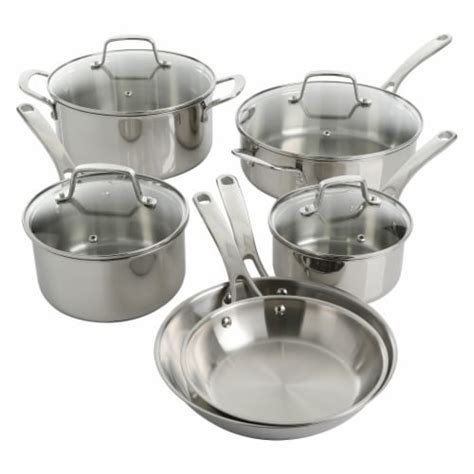 Martha Stewart Stainless Steel Silver Cookware Set, 10 pc - QFC