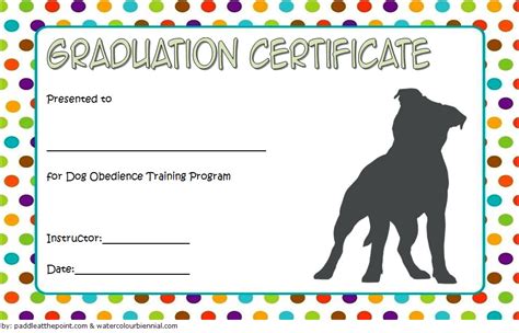 Printable Dog Training Certificate Template - Printable Templates