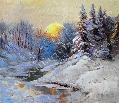 Winter Landscape, Nov. 2014 Original Oil Painting