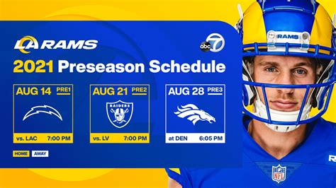 Preseason games dates revealed. : r/LosAngelesRams