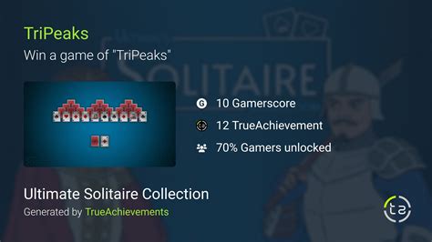 TriPeaks achievement in Ultimate Solitaire Collection