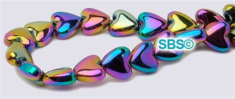 Rainbow Magnetic Hematite 6mm Heart Beads | Beautiful Vivid Colors