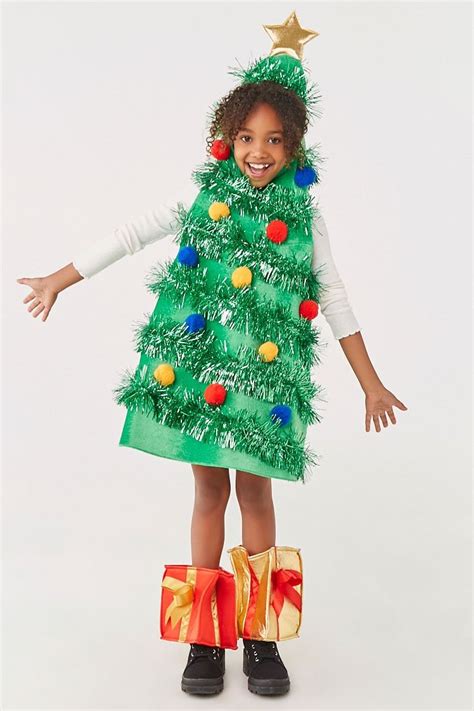 Girls Christmas Tree Dress (Kids) | Forever 21 | Kids dress, Christmas ...