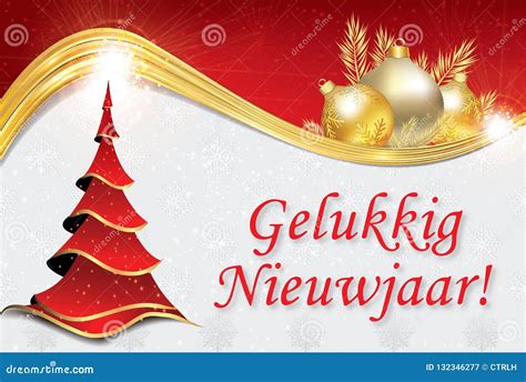 Happy New Year - Corporate Greeting Card in Dutch Stock Illustration - Illustration of silver ...