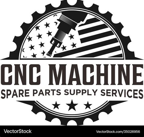 Cnc machine modern technology logo Royalty Free Vector Image