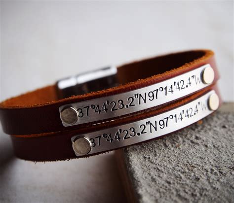 Custom Engraved Leather Bracelets Menswomen Leather | Etsy