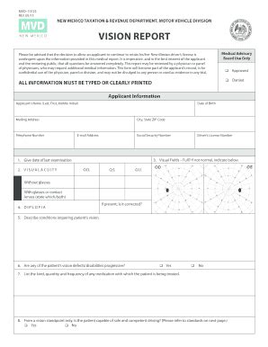 Nm Mvd Vision Report - Fill Online, Printable, Fillable, Blank | pdfFiller